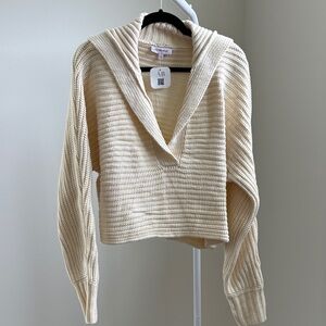 Butter Melon Deep V Cropped Sweater